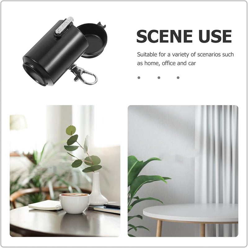 FRCOLOR صينية سجائر معدنية محمولة مع غطاء مانع للتسرب حامل رماد جيب سلسلة مفاتيح - Image 3